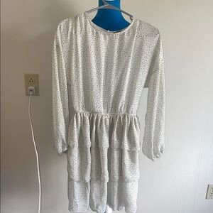 Elegant White Polka Dot Dress